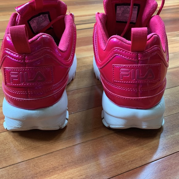 Fila Women's Disruptor II Liquid Luster Sneakers- Berry - Picture 2 of 5